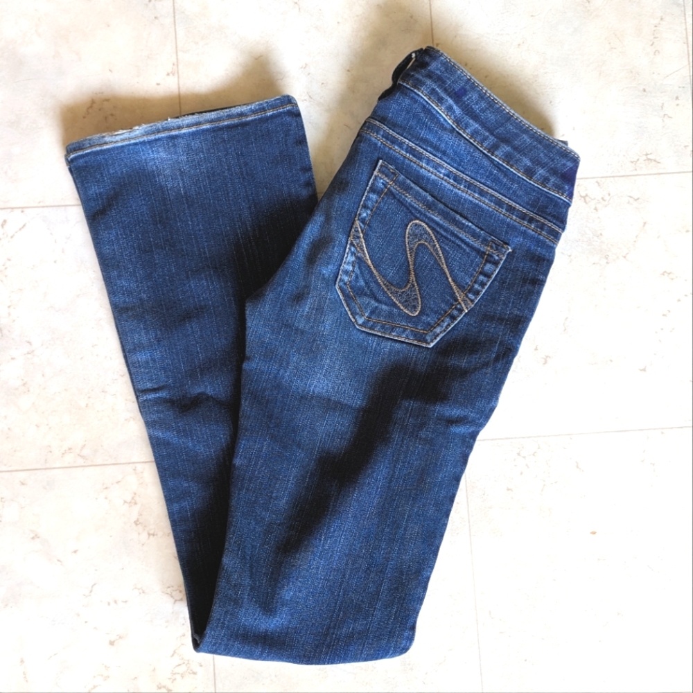 Silver Tuesday Low Rise Flare Jeans Vintage Bootcut Medium Wash 26x31 Stretchy